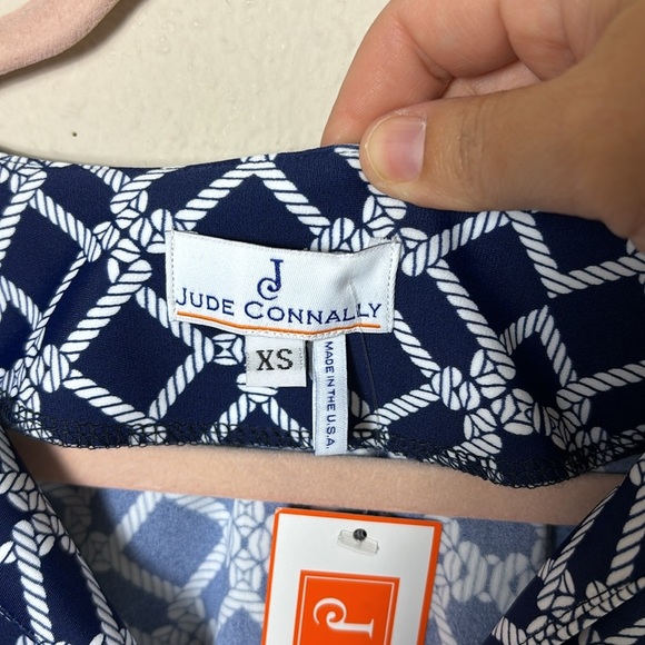 NWT Jude Connally Top Blue White Rope Tank Nautical Sleeveless Blouse V-Neck XS - Picture 3 of 8